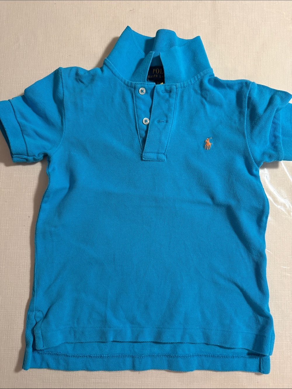 Polo by Ralph Lauren Boys Polo Shirt in Turquoise with Orange Pony